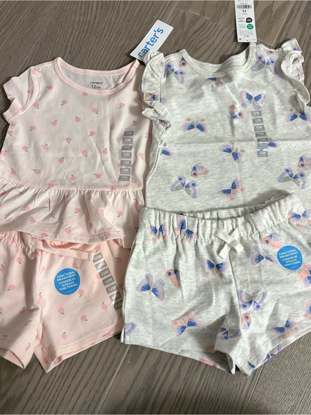 5 SETS Carter’s Baby Girl 12M T Shirt Shorts